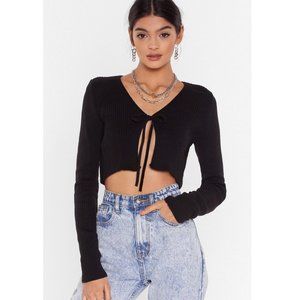 Nasty Gal We All Love a Tie-r Ribbed Cardigan